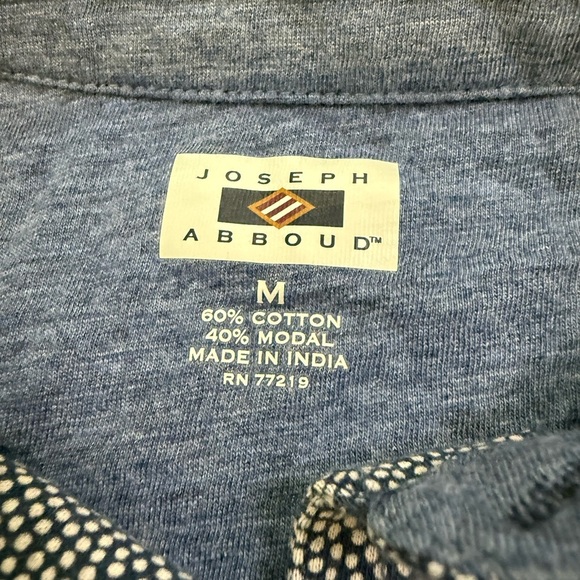 Joseph Abboud Textured Blue Polo Shirt - Picture 3 of 5